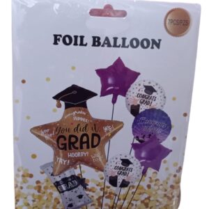 Paquete 7 pz de globos de graduacion $35