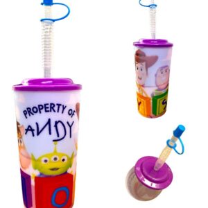 Vasos Holográficos Con Tapa y Popote