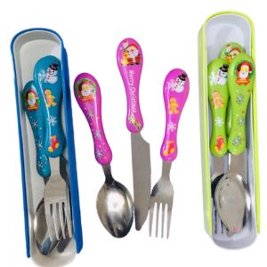 Trío De Cubiertos Navideños De Metal