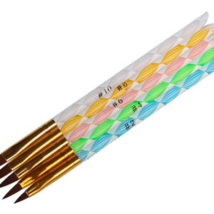 Pincel para acrílico caramelo No. 4,6,8,10,12. $25 el paquete con 5 pzas