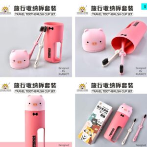 Kit Vaso Con Duo De Cepillos De Puerquito