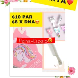 Peine Espejo Unicornio ($10 pza, $8 x docena)