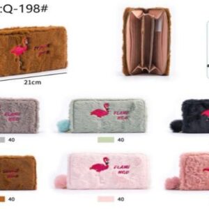 Q-198 Cartera Peluche Flamingo