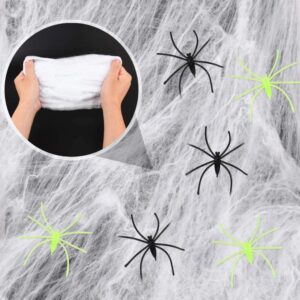 Telaraña Elástica De Halloween Con Arañas Falsas