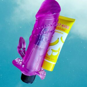 1349 Vibrador de goma ultrasensible➕ Lubricante de sabor