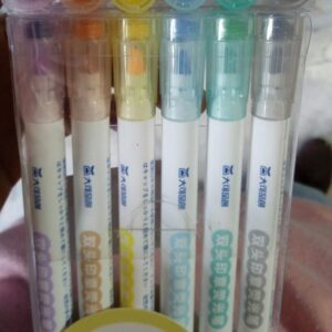 Set De 6 Marca Textos Doble Punta Con Doble Sello