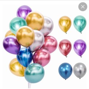 Paquete 50 Pzas Globo Cromado Metálico