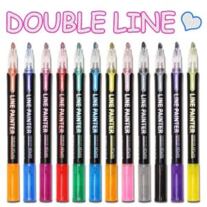 Set De 8 Plumones Doble Linea