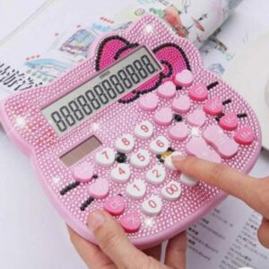 Calculadora con brillitos de Hello Kitty