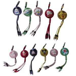 Cable cargador de 3 puntas kawaii