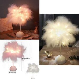 Lampara de escritorio con diseño de plumita