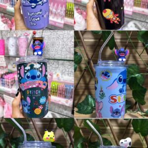 Vaso de acero inoxidable con popote de acero de capacidad de 480 ML