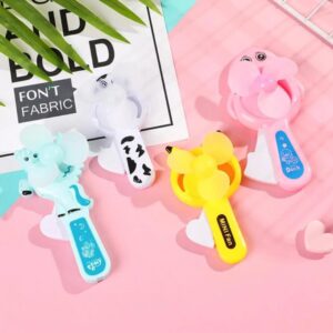 Mini ventilador manual animado $22 pz $20 por 4 piezas