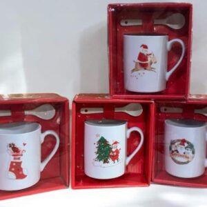 Taza con cuchara navideña