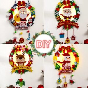 Corona Navideña con luz