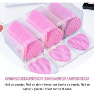 Toallita para uñas en forma de corazon