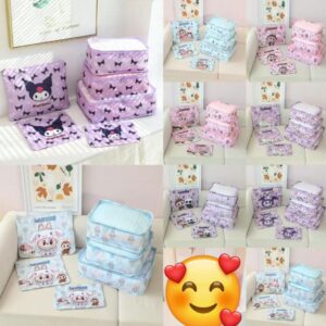 Juego de 6 bolsas de almacenamiento para viaje de labubu