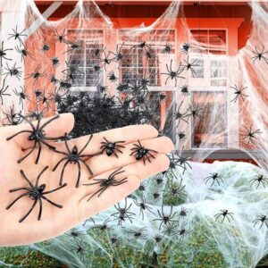 Telaraña artificial con 100 arañas