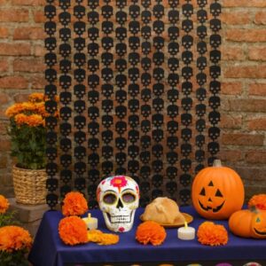 Cortina diseño de calaveras