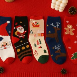 Paquete de 5 pares de calcetas navideñas