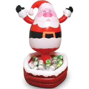 Inflable de santa con compartimentos para bebidas