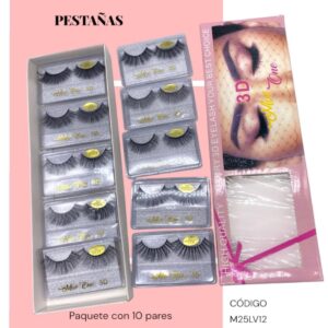 Paquete de 10 pestañas 3D