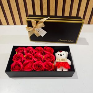Cajita de 12 rosas de jabón